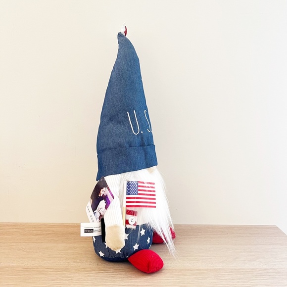 Rae Dunn 20" Weighted Gnome 4th of July USA Flag Heart Plush Star America Decor - Picture 6 of 6